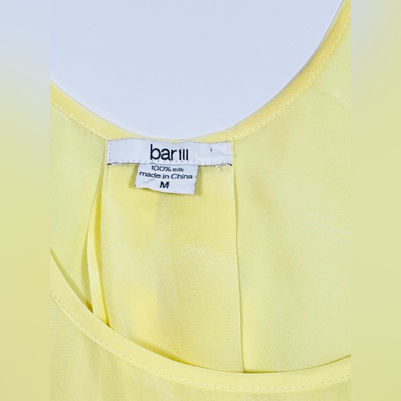 Bar III 100% Silk Flowy Tank Top size M Yellow - Picture 9 of 10